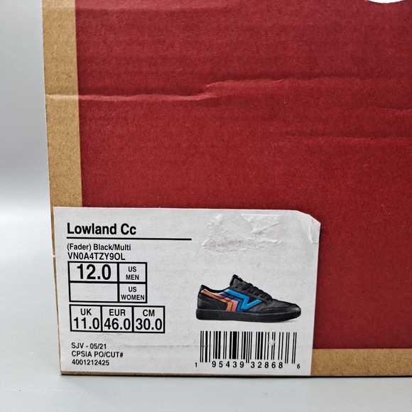 New Vans Lowland CC Fader Black with Multi Color Flying V Stripes Men's Size 12 - Picture 8 of 8